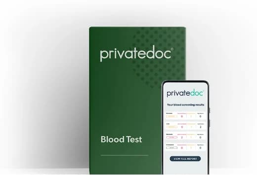 At-home blood test kit with prepaid return pack