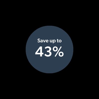 Save up to 43%