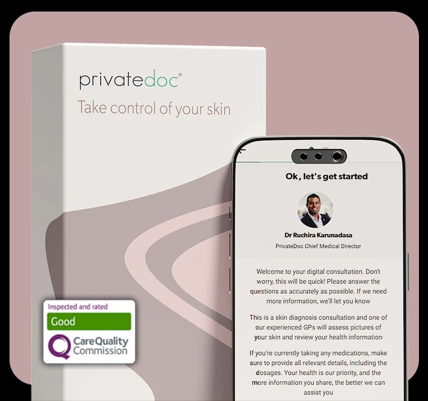 PrivateDoc skincare treatment box and consultation app