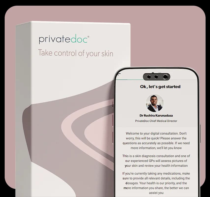 PrivateDoc skincare treatment box and consultation app