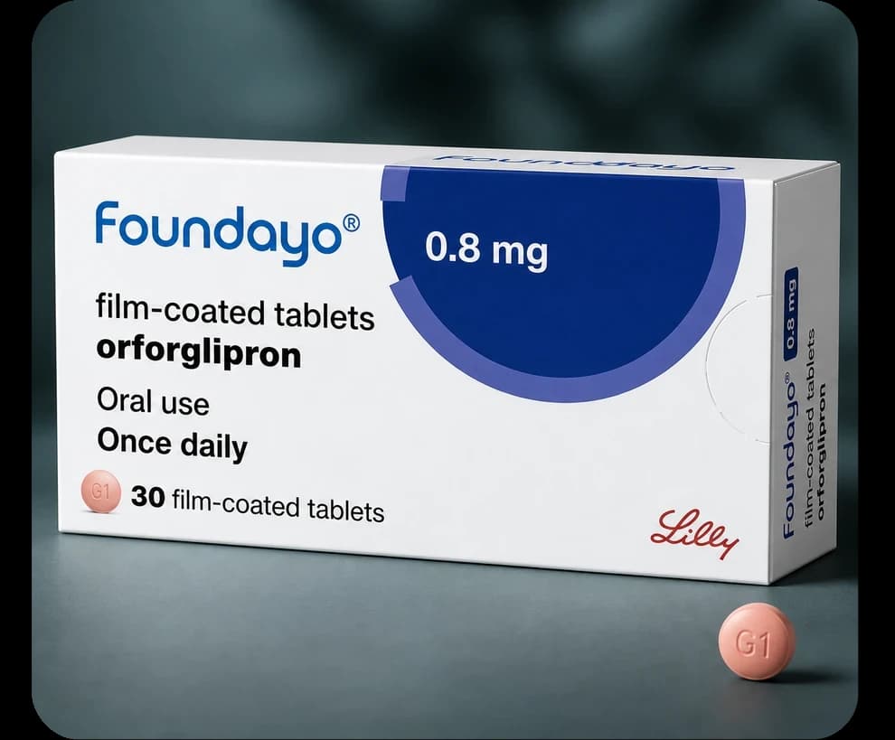 Foundayo 0.8 mg (orforglipron) once-daily tablet pack