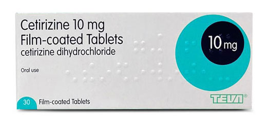 Cetirizine medication pack